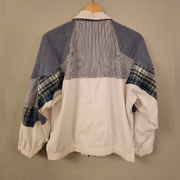 Vintage 80s Patchwork Plaid White Jacket - Picture 11 of 14